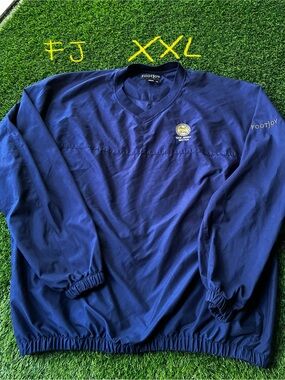 FootJoy FJ XXL blue Golf Windshirt Pullover PGA New Jersey Section Zip Pockets